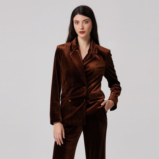 Double breasted velvet suit blazer - Image 2