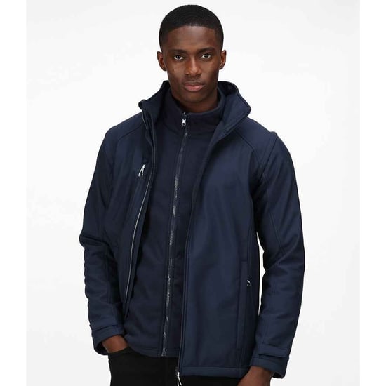 Regatta Mens Erasmus 4 In 1 Soft Shell Jacket (Navy)