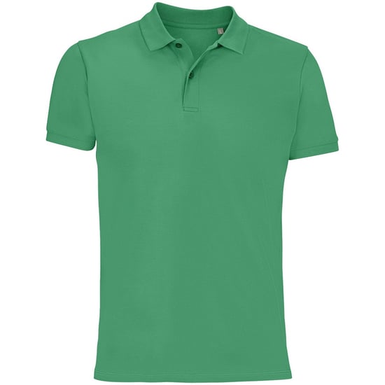 SOLS Mens Planet Piqué Organic Polo Shirt (Spring Green) - Image 1