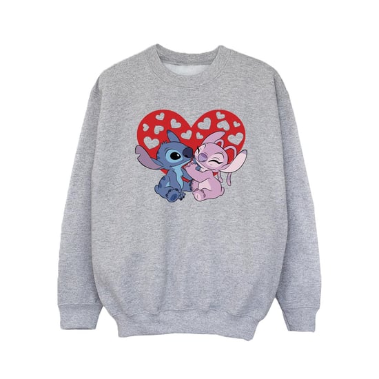 Disney Girls Lilo & Stitch Hearts Sweatshirt (Sports Grey) - Image 1