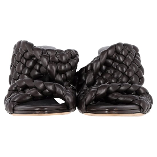 Bottega Veneta Intrecciato Slide Sandals in Brown Leather - Image 2