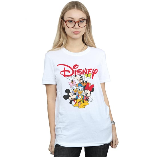 Disney Womens/Ladies Mickey Mouse Crew Cotton Boyfriend T-Shirt (White) - Image 2