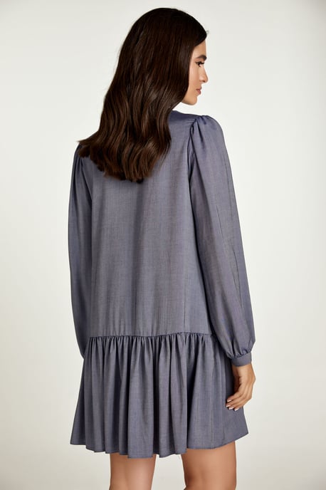 Vestido estilo denim azul con botones - Image 4