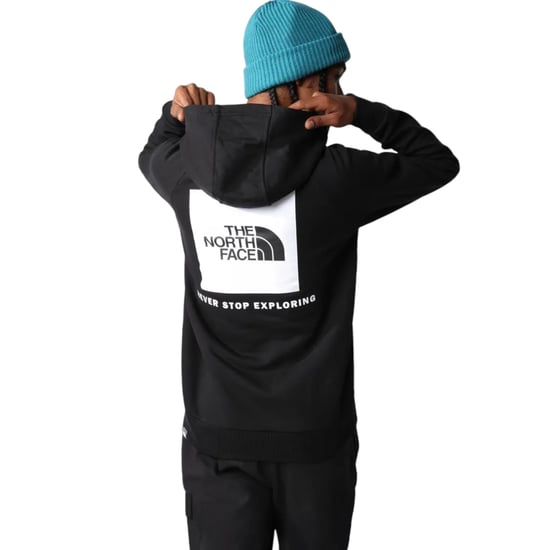 The North Face Mens Raglan Red Box Pullover Hoodie Black