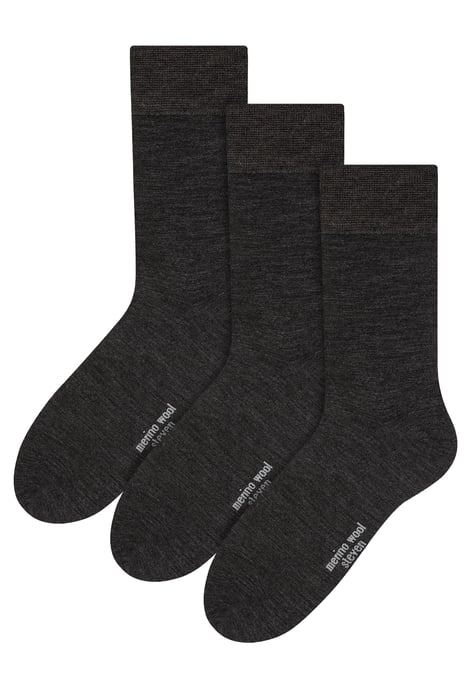 Steven - 3 Pares Multipack Mens Original Merino Wool Socks - Charcoal - Image 1