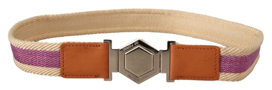 Cinturón de Cuero Multicolor con Hebilla de Logo Hexagonal Plateada GF Ferre para Mujer - Image 3