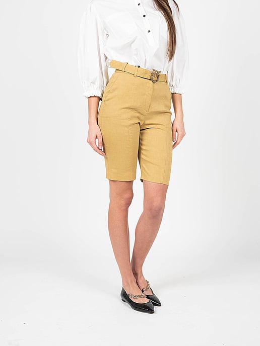 Pinko Shorts Bellona Mujer Beige - Image 3
