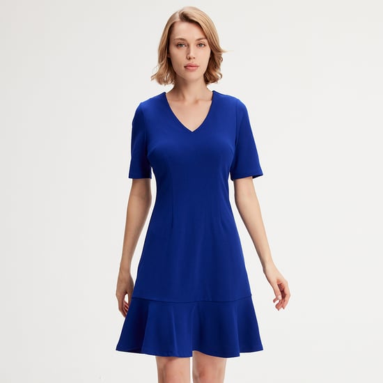 Minimalist trapeze jersey dress - Image 1