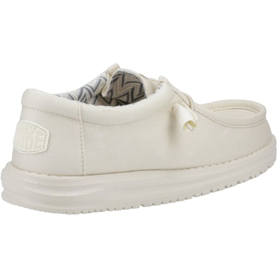 HEYDUDE Wally Canvas 100% Cotton Men's Stone White Boat Shoes - Image 2