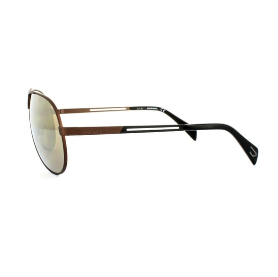 Diesel Sunglasses DL0134 36L Shiny Dark Bronze Roviex Brown Mirror