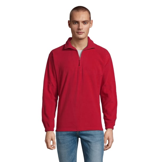 SOLS Unisex Adult Ness Half Zip Fleece Top (Red) - Image 1