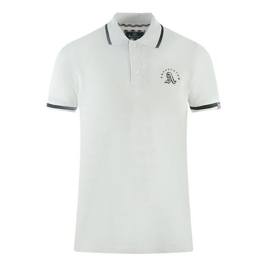 Aquascutum Polo blanco con ribetes en relieve - Image 1