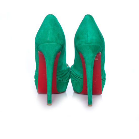 Mint suede Greissimo pumps. - Image 6