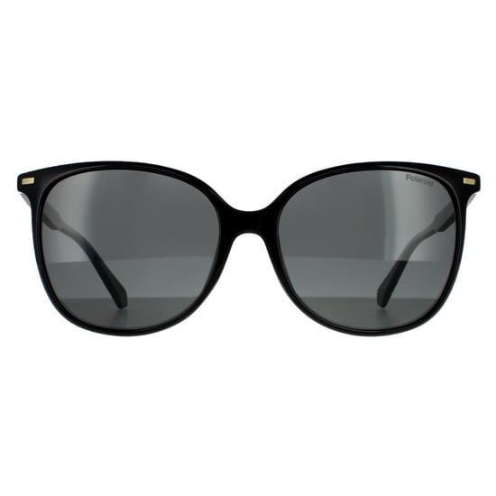 Gafas de sol polarizadas para mujer Polaroid Cat Eye en negro y gris - Image 1
