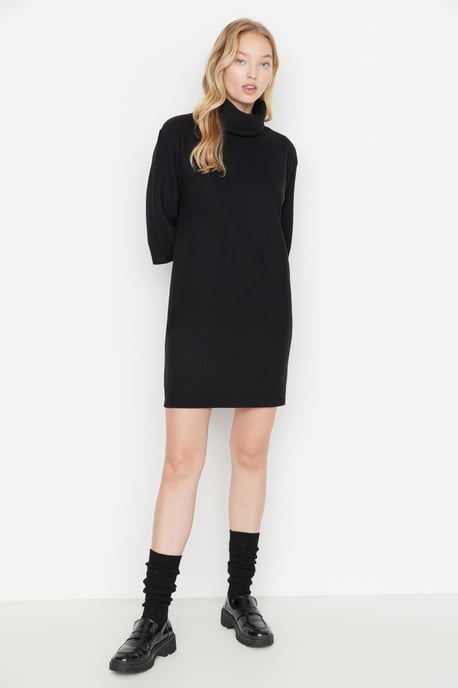 Trendyol Women's Turtleneck Shift Midi Dress - Image 4