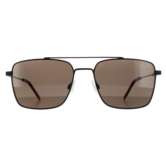 Gafas de sol cuadradas para hombre Hugo de Hugo Boss en negro mate y gris - Image 1