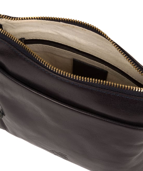 'Nikita' Navy Leather Cross Body Bag