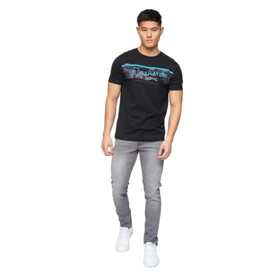 Crosshatch Mens Buraca Denim Slim Jeans (Grey Wash) - Image 4