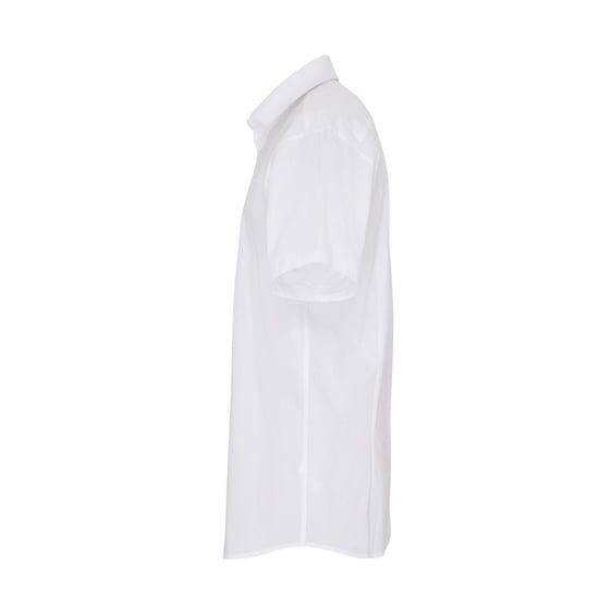 Premier Mens Poplin Stretch Short-Sleeved Shirt (White) - Image 3