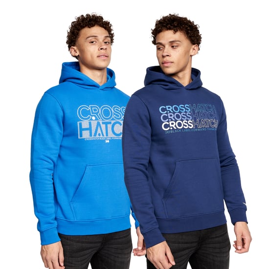 Crosshatch Mens Larmen Hoodie (Pack of 2) (Navy/Blue) - Image 1