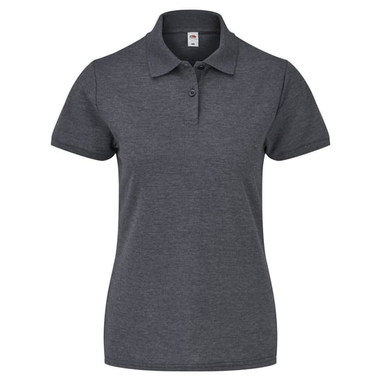 Fruit Of The Loom Womens Lady-Fit 65/35 Short Sleeve Polo Shirt (Dark Heather) - Image 1