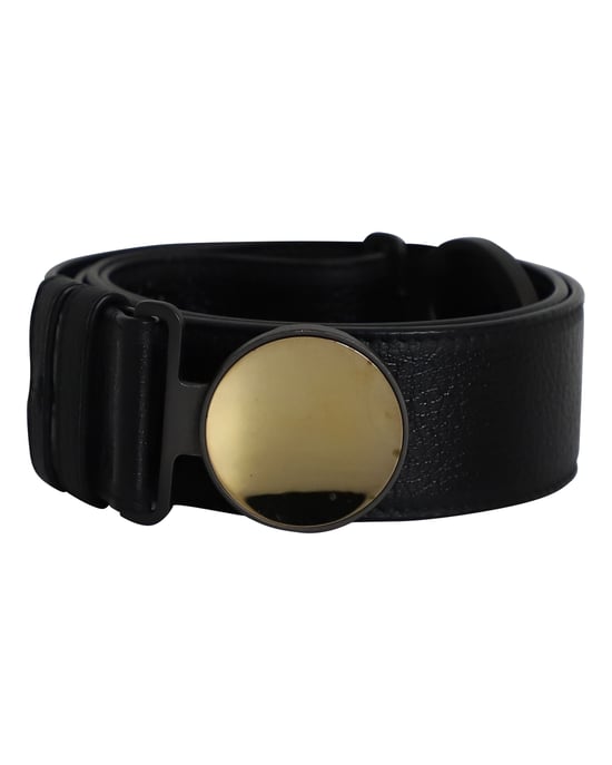 Bottega Veneta Round Buckle Belt in Black Leather - Image 1