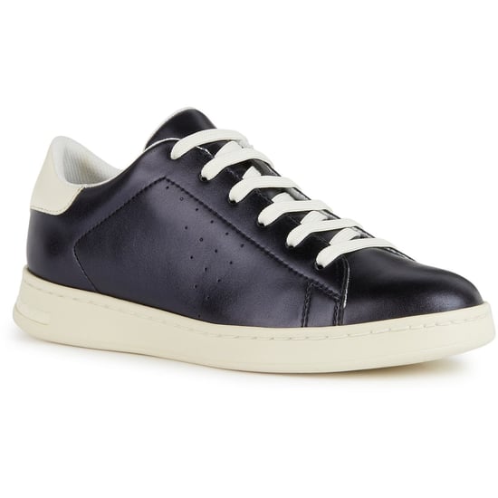Geox D Jaysen B Leather Women's Dark Jeans/Optic White Trainers - Image 1