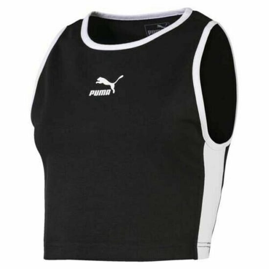 Puma Crew Neck Classic Fit Sleeveless Black Womens Crop Top 579929 01