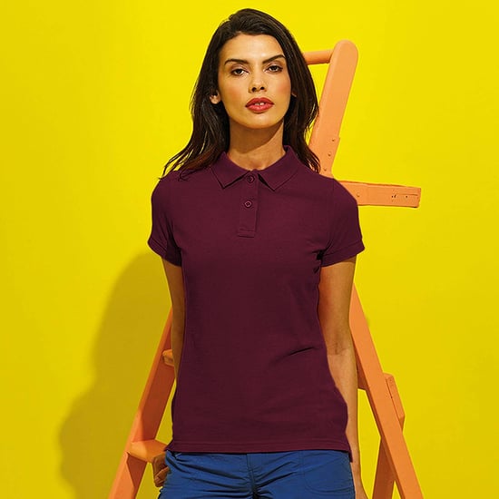 Asquith & Fox Womens/Ladies Short Sleeve Performance Blend Polo Shirt (Burgundy) - Image 2