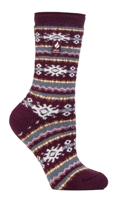 Calcetines Nórdicos Mujer | Calcetines térmicos de invierno para mujer - Cabernet/Rosa - Image 1
