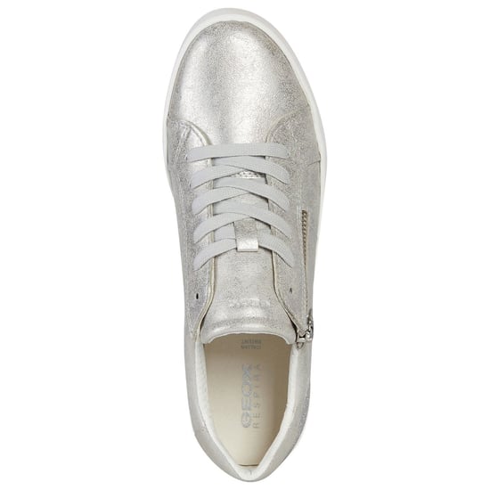 Geox D Blomiee A Synthetic Polyurethane Women's Silver Trainers - Image 4