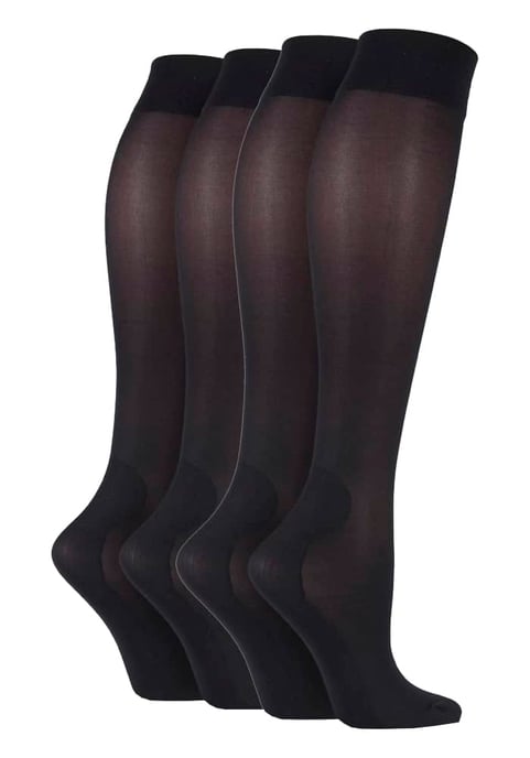 2 pares de calcetines energéticos de compresión hasta la rodilla de 40 deniers para mujer - Image 1