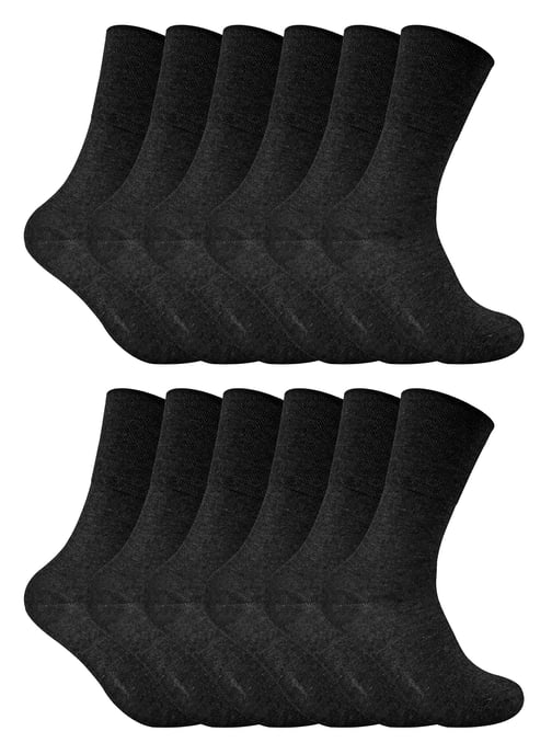 Pack de 12 Calcetines Diabéticos Térmicos No Elásticos para Mujer - Negro - Image 1