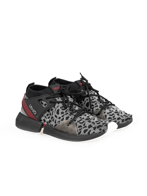 Liu-Jo Zapatillas de mujer negro, Plata - Image 2