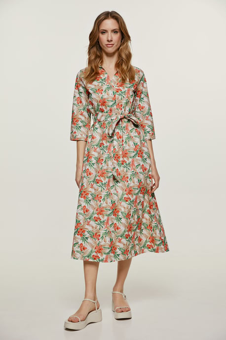 Vestido midi estilo popelín estampado - Image 6