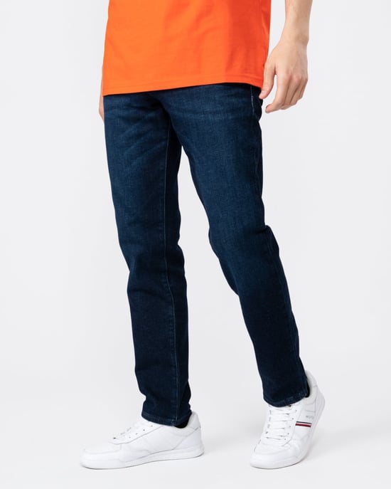Jeans BOSS Orange Re.Maine de corte regular en denim azul oscuro con elasticidad cómoda - Image 4