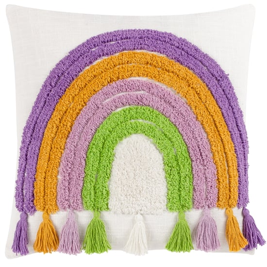 Funda de Cojín Acolchada con Borlas Arcoíris Heya Home - Image 1