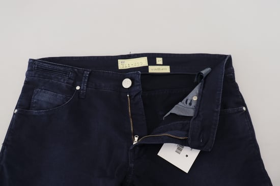Jeans de denim casual azul de algodón para hombre con corte ajustado y tapered Acht - Image 4