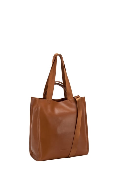 Smooth Leather Tote Shoulder Bag