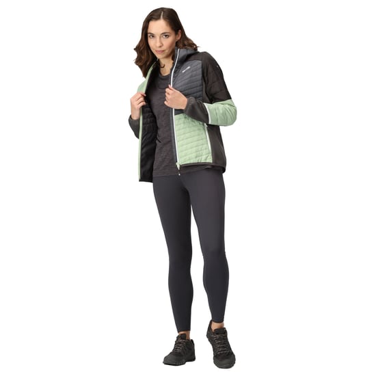 Regatta Womens/Ladies Trutton II Baffled Hooded Jacket (Quiet Green/Seal Grey) - Image 4