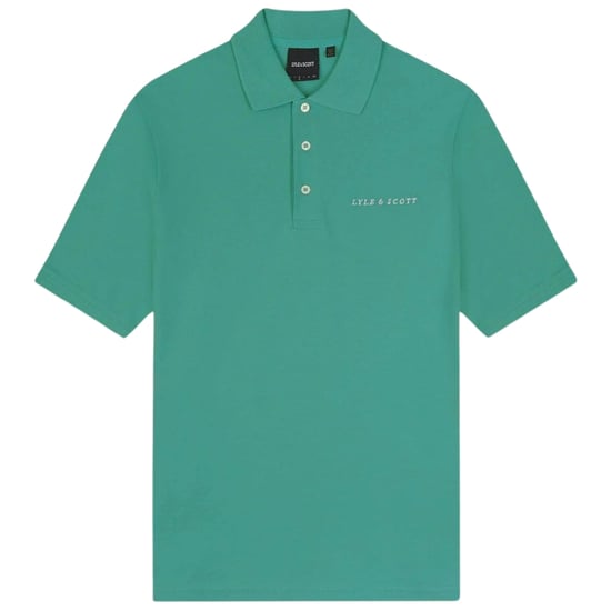 Lyle & Scott Polo liso en verde Wilton con logo bordado - Image 1