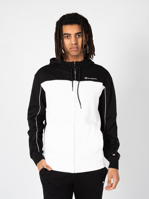 Champion Sudadera Zip-Hoodie del hombre negro, Blanco - Image 3