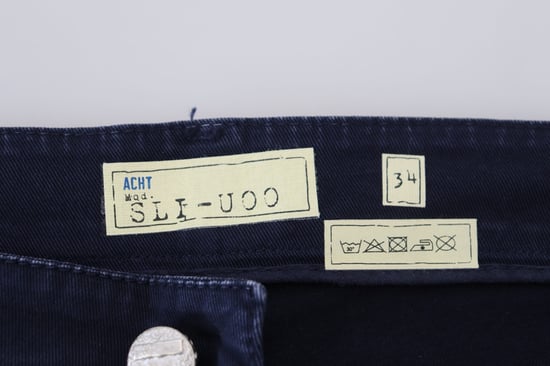 Jeans de denim casual azul de algodón para hombre con corte ajustado y tapered Acht - Image 5