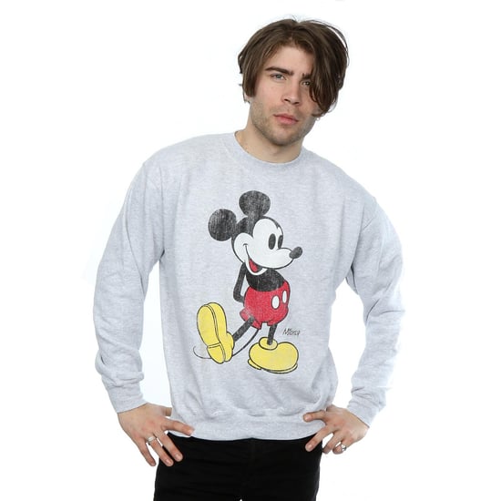 Disney Mens Mickey Mouse Classic Kick Sweatshirt (Heather Grey) - Image 2