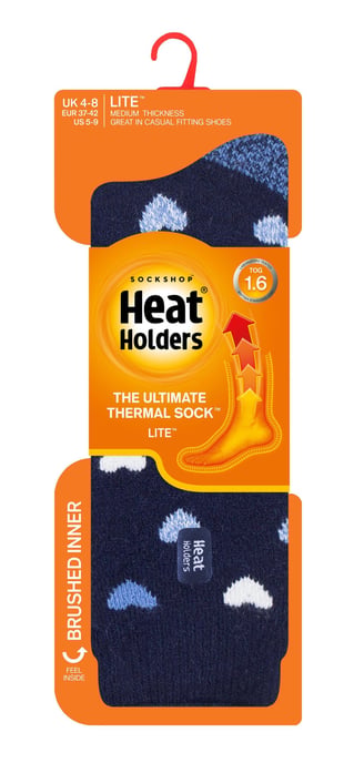 Heat Holders Lite - Calcetines Térmicos Aislantes para Mujer | Múltiples Diseños Incluyendo Rayas Argyle Corazones Estrellas | Calcetines Cálidos para Invierno - Corazón Azul Marino (Jazmín) - Image 2