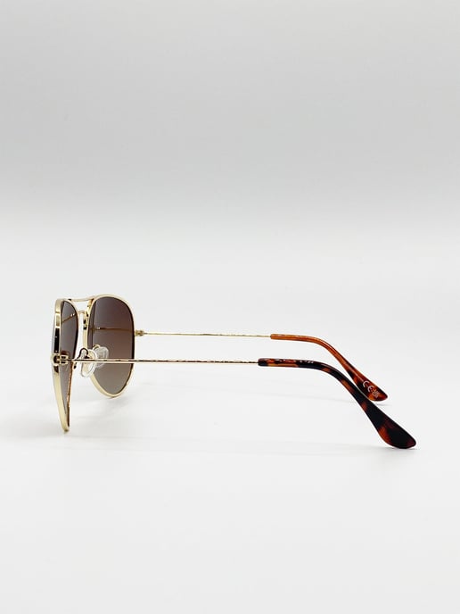 Classic Brown Aviator Sunglasses Polarized