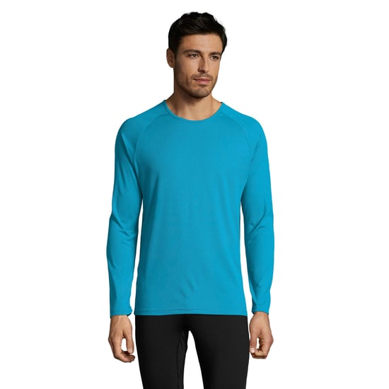 SOLS Mens Sporty Long Sleeve Performance T-Shirt (Aqua) - Image 5
