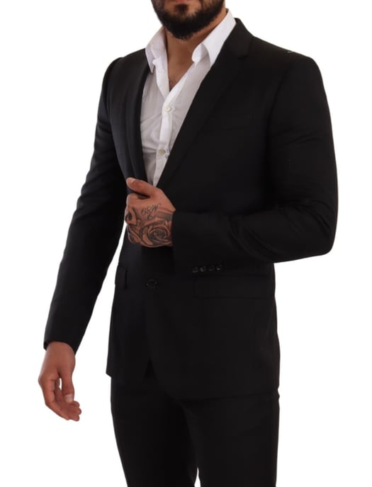 Traje de dos piezas MARTINI SLIM FIT de cuadros negros para hombre de Dolce & Gabbana - Image 4
