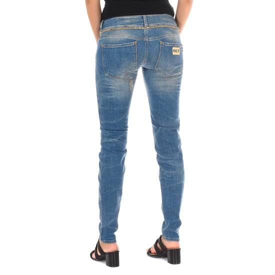 Pantalon Tejano Largo efecto gastado y roto 10DB50128 mujer - Image 3