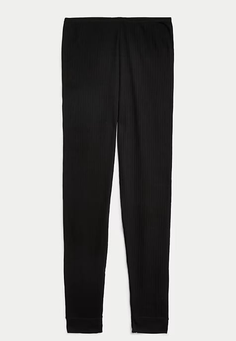 M & S Womens 2 Pack Thermal Pointelle Leggings En Negro - Image 3